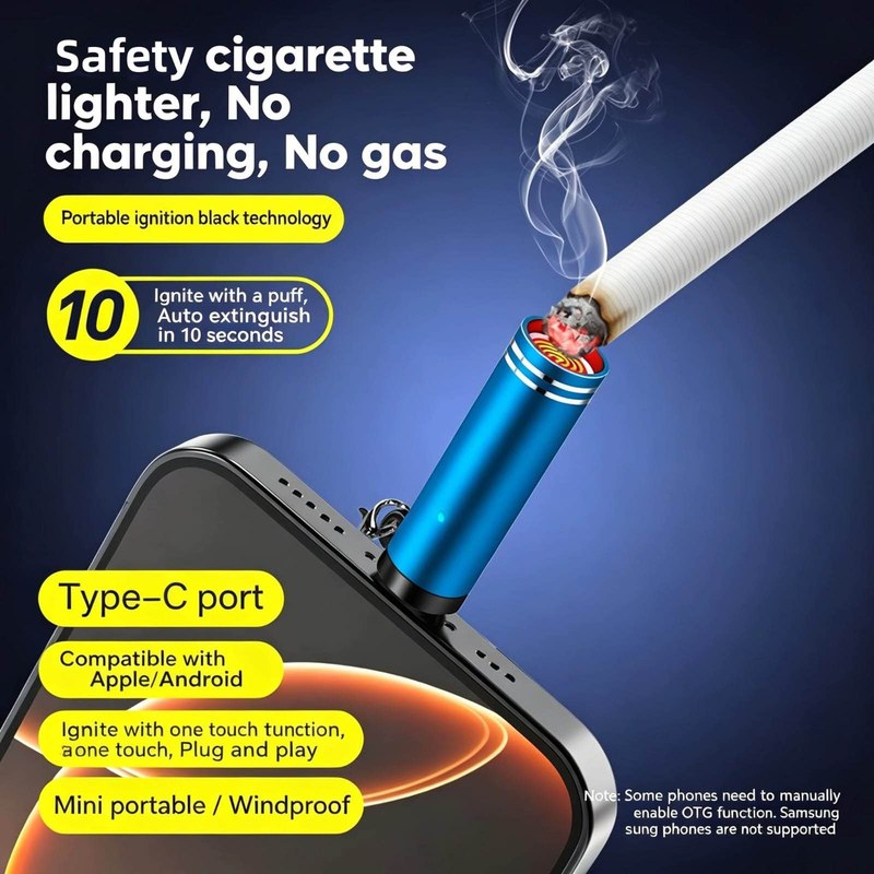 Electric Lighter - USB C Lighter, Flameless Windproof, Men's Gift - Mini Version