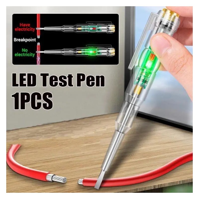 1Pcs Voltage Tester Pen 24-250V Non Contact Voltage Tester Screwdriver Voltage Detector High Sensitivity Electrical Tester Pen with Light Indicator for Circuit Test Style