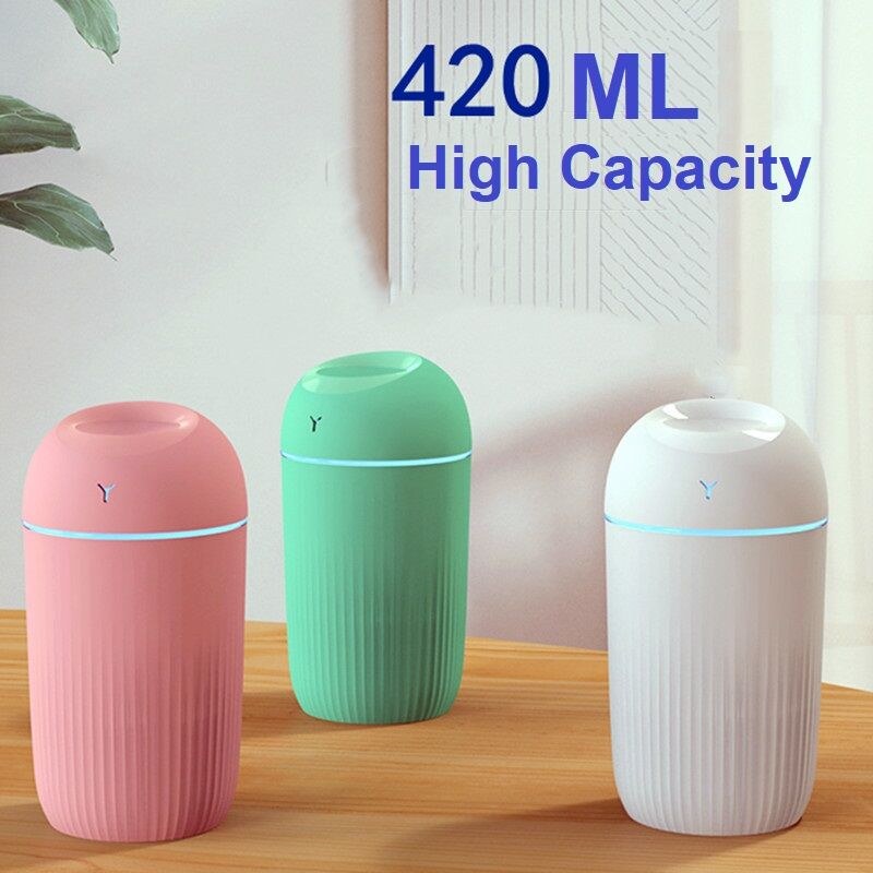 Electric Air Humidifier With Colorful Night Light 420ML Essential Oil Diffuser Fragrance Diffuser USB Cool Mist Sprayer Purifier