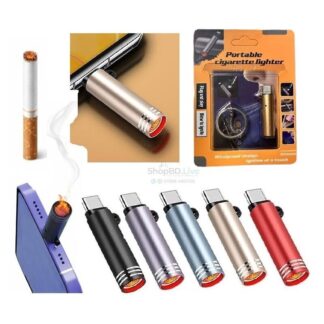 Electric Lighter - USB C Lighter, Flameless Windproof, Men's Gift - Mini Version Type-C USB Rechargeable Key Ring Lighter | Windproof Electronic Cigarette Lighter
