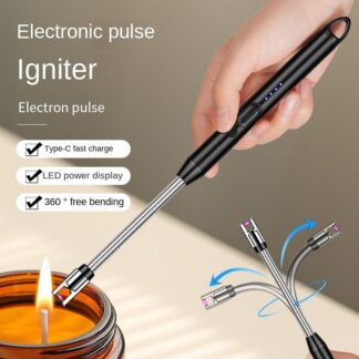 โจ๐ฅ 360ยฐ USB Rechargeable Electric Plasma Kitchen Lighter (265mm) ๐จ Windproof Flameless Arc Ignition | ๐ Long Flexible Neck | ๐ Type-C Charging ๐ณ Gas Stove | ๐ฏ Candle | ๐ BBQ | ๐ช Di
