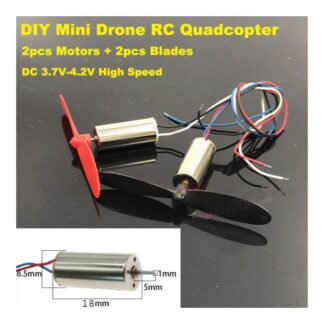 2PS DC-3.7V Coreless Motor For Mini Quadcopter 8.5mm*18mm Engine+blades Propeller 3.7V 4.2V 50000RPM Ultrahigh Speed Mini Coreless Motor for RC Drone Toy Quadcopter