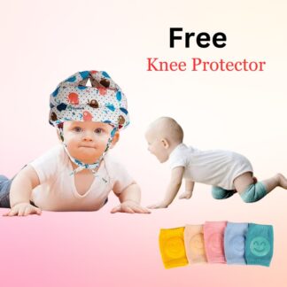 Baby Safety Helmet Infant Toddler Breathable & Adjustable Head Cushion| Kids or baby safety Cap and Knee Protector free