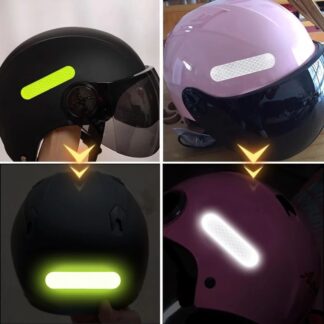 4 Pcs Helmet Reflective Sticker Car Safety Reflective Film Night Rear Warning Electric Motorcycle
