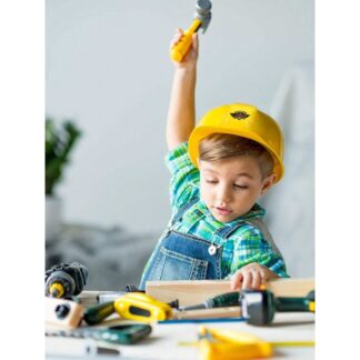 1PC Fireman Chief Safety Helmet Firefighter Hat Cap Toy Yellow Construction Hat Plastic Hard Hat Toy Construction Worker Helmet