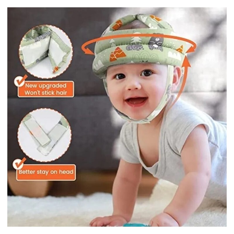 Cap Helmet To Protect The Baby'S Head,Baby Helmet Toddler Head Protector Baby Toddler Anti-Collision Cap Adjustable Child Safety Soft Helmet Toddler Anti-Fall Pad-Safety Caps-Dhaka
