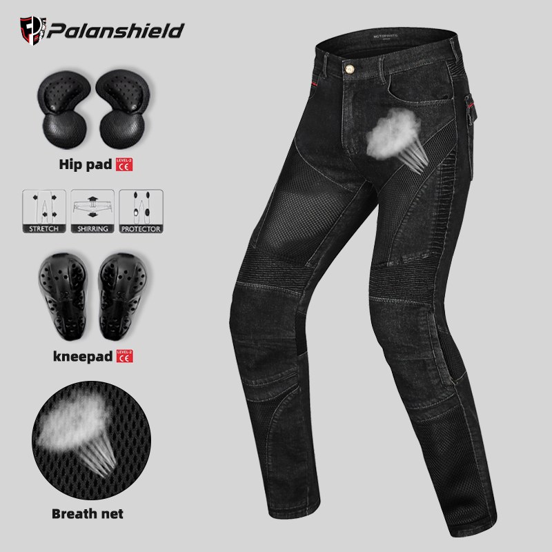 Summer Riding breath Net Motorcycle Riding Jeans Outdoor Man Pants Motocross Motorbike Cycling Trousers with Protective Gear