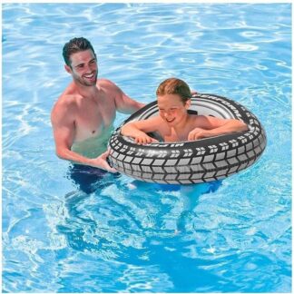 Intex Giant Tire Inflatable Floating Swimming Tube Raft (Black)