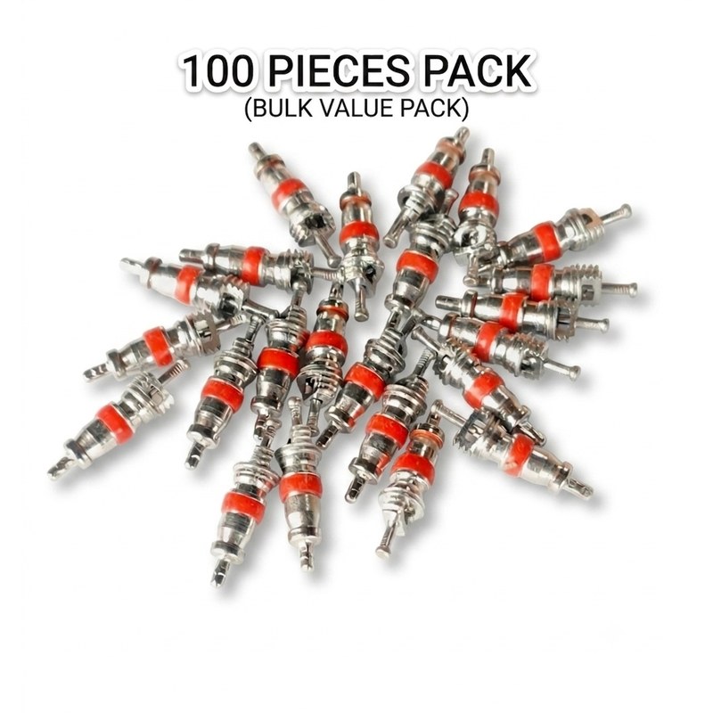 100 Pcs Tyre Valve Core Universal for Car & Bike | Tubeless Tyre Valve Core Replacement