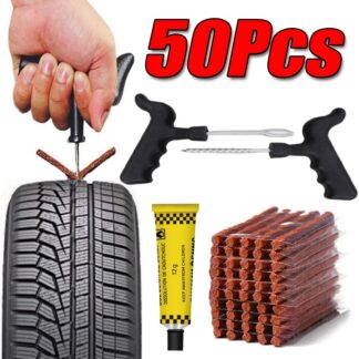 5-50Pcs Car Tire Repair Tool Kit with  Strip Tubeless Tyre Puncture Studding Plug Motorcycle Truck Vacuum Tire Repair Tool