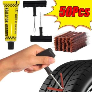 5-50Pc Car Tire Repair Tool Kit with  Strips Tubeless Tyre Puncture Studding Plug Motorcycle Truck Vacuum Tire Repair Tool